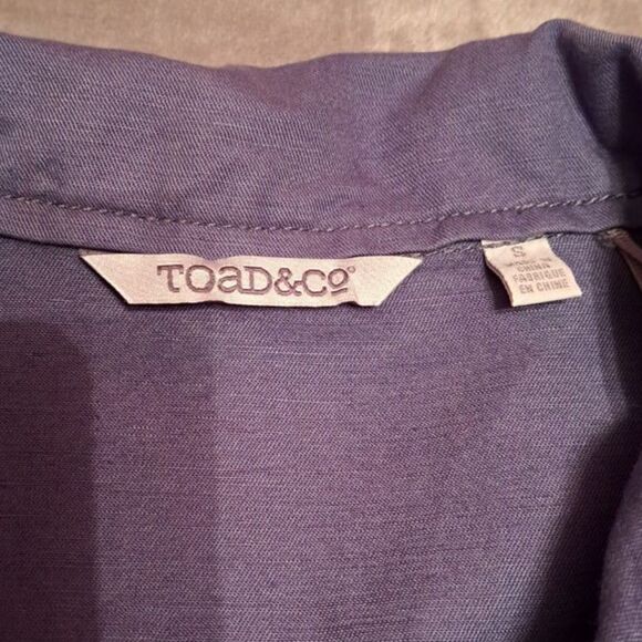 Toad and Co Purple Jacket Size Small Linen and Cotton Pockets Button Closure - Picture 12 of 15